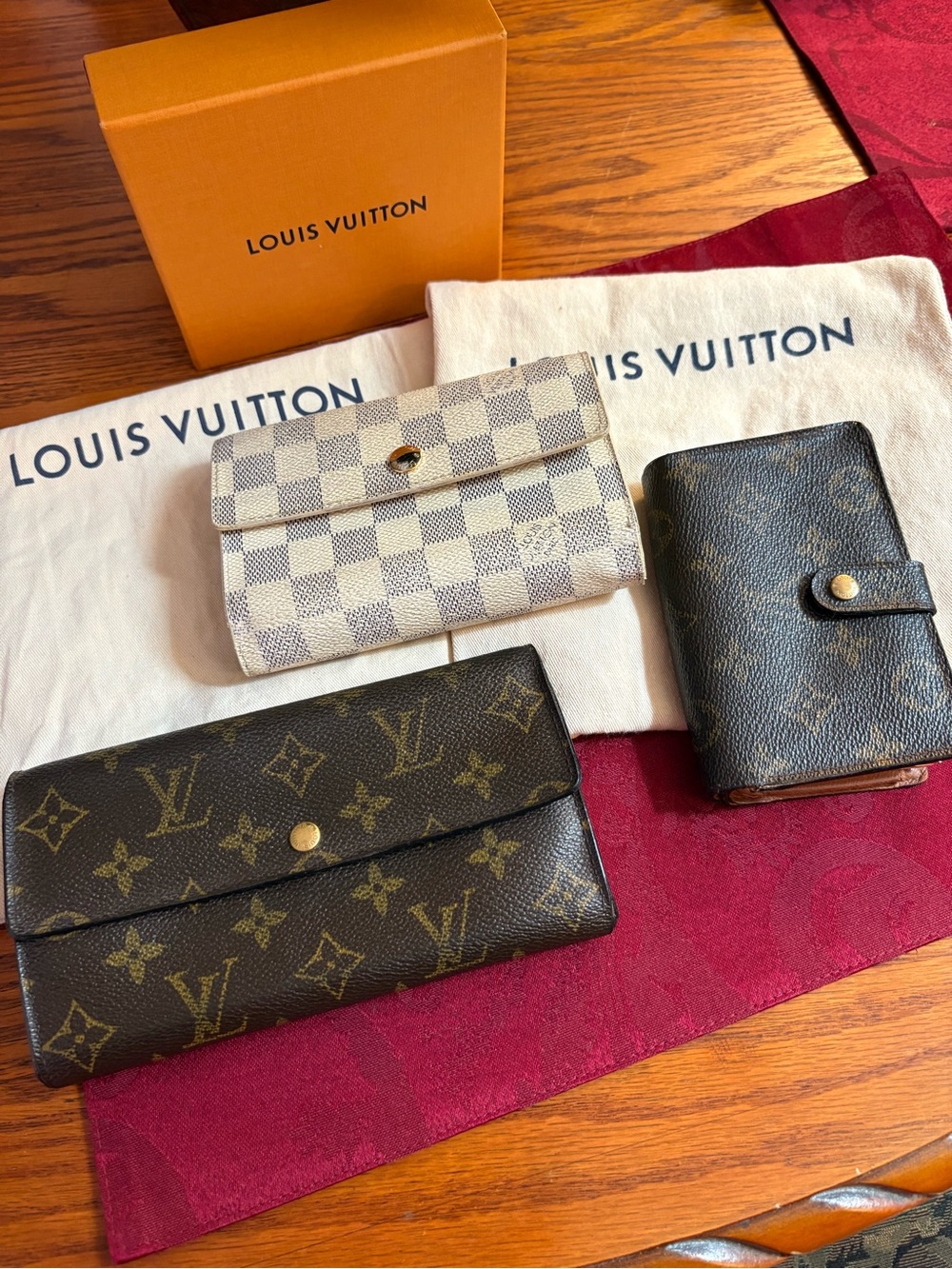 Authentic Louis Vuitton Monogram & Damier Wallet Bundle Set ALL THREE!!